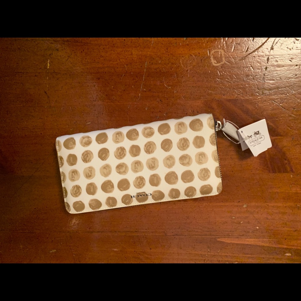Coach Polka-dot Zip-Around Wallet